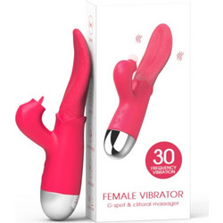 Kinksters Clitoral Licking Tongue Rabbit Δονητής Κόκκινος