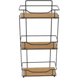 Επιτοίχια Ραφιέρα Μπάνιου Bamboo με 3 Ράφια 27x12x57cm