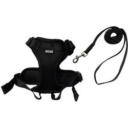Pet Interest Cat Harness with Leash Small Black 40-50cm