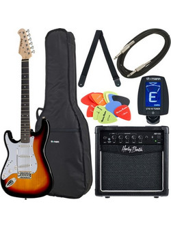 Harley Benton ST-20LH Bundle Left Handed Ηλεκτρική Κιθάρα ST Style με SSS Μαγνήτες και Ταστιέρα Maple 3-Tone Sunburst