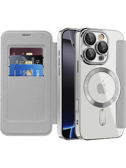 Techsuit - Smartmag Book Case - Iphone 16 Pro Max - Gray