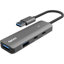NOD Fusion USB Hub 3.0 USB-A με 4 Θύρες USB-A / USB-C