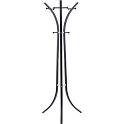 Καλόγερος ρούχων Bamile Pakoworld μαύρο μέταλλο και rubberwood 51x63x175εκ 226-000028-226-000028-Καφέ 226-000028