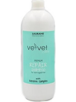 Laurane Velvet Care Premium Repair Σαμπουάν για Επανόρθωση για Ταλαιπωρημένα Μαλλιά 1lt