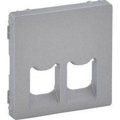 VALENA LIFE ΠΛΑΚΙΔΙΟ ΠΡΙΖΑΣ ΔΙΠΛΗΣ RJ11/RJ45 ALUMINIUM