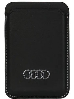 Audi Synthetic Leather magnetic wallet compatible with MagSafe - black - (AUDI000132-0)