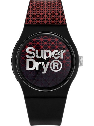 Superdry Urban Geo Ανδρικό Ρολόι με Μαύρο Καουτσούκ Λουράκι SYG268R