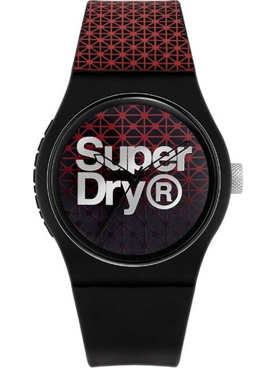 Superdry Urban Geo Ανδρικό Ρολόι με Μαύρο Καουτσούκ Λουράκι SYG268R
