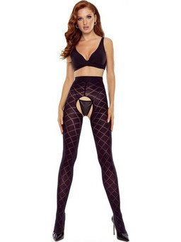 PASSION - TIOPEN 025 TIGHTS CROTCHLESS BLACK 1/2 40 DEN
