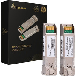 EXTRALINK SFP+ 10G 2-Pack | SFP+ Module | 10Gbps, LC/UPC, 1310nm, 2km, Single mode, Dom - (EX.35917)