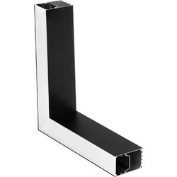 GLOBOSTAR(R) ALP-CORNER-SIDE90 BRIGHTRAIL 61778 Επιφανειακό / Κρεμαστό Προφίλ Αλουμινίου Γωνία με Λευκό Γαλακτερό Πατητό Κάλυμμα για Ταινίες LED IP20 - Μαύρο Ματ - Μ30 x Π5 x Υ7.5cm