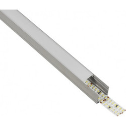 GLOBOSTAR ALP-LINEAR GLOWTRACK 61798-3M Επιφανειακό Προφίλ Αλουμινίου με Λευκό Γαλακτερό Πατητό Κάλυμμα για Ταινίες LED IP20 - Γκρι Ανθρακί Ματ - Μ300 x Π2 x Υ2cm - Πακέτο 5 Τεμαχίων
