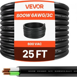 VEVOR Καλώδιο Προέκτασης Ισχύος 25 FT 6AWG Χαλκού BXSDYXSOOWDLNPKFF001V8