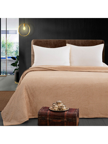 Κουβέρτα Μονόχρωμη Μονή Fleece Art 11550 160x220εκ Μπεζ