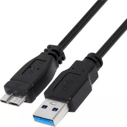 MediaRange USB-A to Micro-B USB 3.0 Charge and Sync Cable, USB 3.0, 5 Gbps, 5W max. 1.8m, Black (MRCS240)