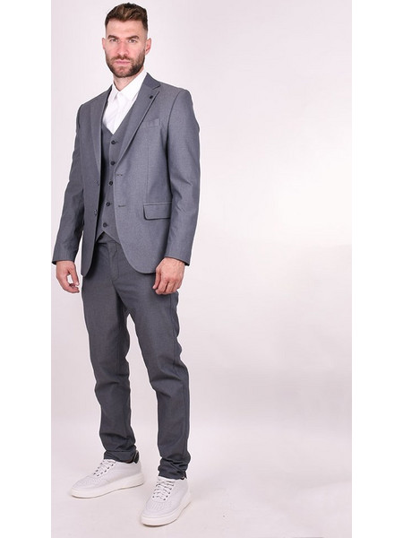 Zen & Zen ανδρικό κοστούμι σετ 3 τμχ slim fit Μπλε