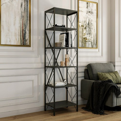 Spitishop Suadiye Βιβλιοθήκη Anthracite 50x30x180cm 854KLN3613