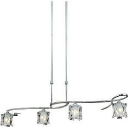 Home Lighting Da Luz Κρεμαστό Φωτιστικό Οροφής Ράγα Πολύφωτο Ασημί 77-1744