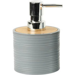 Dispenser Σαπουνιού 330ml Από Πλαστικό & Μπαμπού 34231 - ΓΚΡΙ