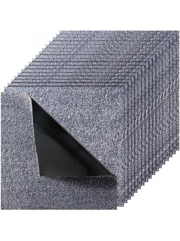 Πλακάκια χαλιού VEVOR 457x457 mm, 10 τεμάχια Αυτοκόλλητο τετράγωνο χαλί, Αυτοκόλλητο εμπορικό πάτωμα με μαλακή επένδυση για απρόσκοπτη κάλυψη 2,1m Εύκολη αντικατάσταση DIY για σαλόνι γραφείο, Γκρι