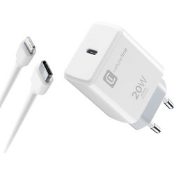 Cellular Line Φορτιστής με Καλώδιο Lightning με Θύρα USB-C 20W Power Delivery