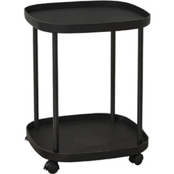 ΤΡΑΠΕΖΑΚΙ 2 Επιπέδων με Ροδάκια Μαύρο 43x43x54cm NEWEST 104-2B - NEWEST