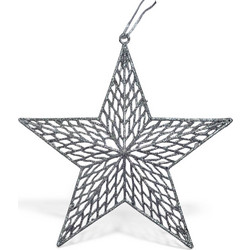Αστέρι κρεμαστό πλαστικό με glitter ασημί 30cm 4945 ΚΩΔ.15827