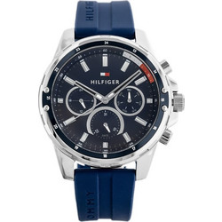 Tommy Hilfiger Mason Ανδρικό Ρολόι Χρονογράφος με Μπλε Καουτσούκ Λουράκι 1791791