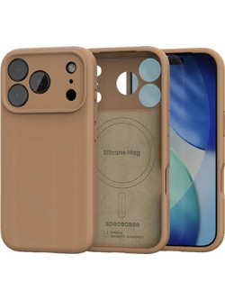 Θήκη iPhone 17 Pro Max Spacecase Silicone Mag Case Σιλικόνης με MagSafe - Brown (5905719132224)