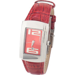 Chronotech Γυναικείο Ρολόι με Κόκκινο Δερμάτινο Λουράκι CT7017L-05