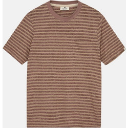 Anerkjendt Akkikki Cot/Linen Stripe T-Shirt Ανδρικό - Auburn (901921-1512)