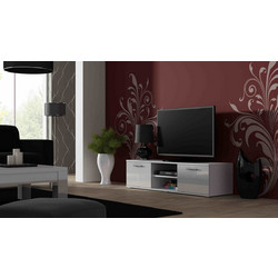 Cama Meble Έπιπλο Τηλεόρασης Ξύλινο Λευκό 140x43x37cm Soho 140 SOHORTV140BI/BI