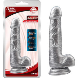 Chisa Novelties Dark Muscle Justin Sider Ρεαλιστικό Dildo με Βεντούζα & Όρχεις 19cm Ασημί