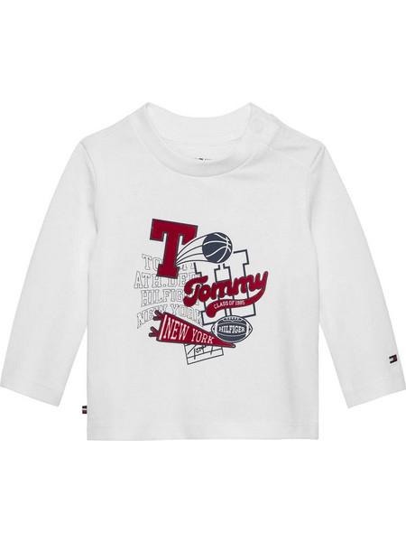 Tommy Hilfiger Βρεφική μπλούζα Varsity Graphic KN0KN02059 YBR - White