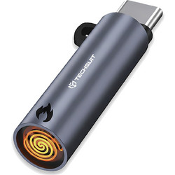 Techsuit - Mini Cigarette Lighter Smokex - Type-C, 6W, Aluminum Alloy, Portable - Gray - (ML1)