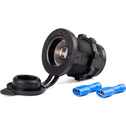 Πριζα Αναπτηρα Με Καπακι 12/24V Μαυρη Mod-01 Amio