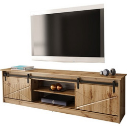 PoliHome Έπιπλο Τηλεόρασης Ξύλινο Καφέ Μ200xΠ35xΥ57cm Granero 162459369