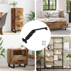 Μεντεσές στήριξης καπακιού 12 pcs Μαύρο 192 x 32 x 50 mm Ατσάλι