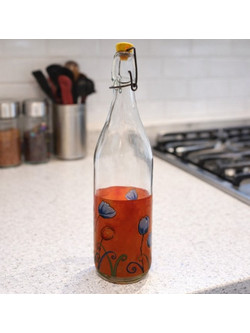Μπουκάλι Νερού Γυάλινο με Κλιπ Πολύχρωμο 1000ml Galifas 002380 - Galifas