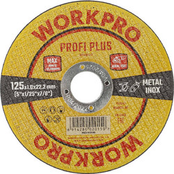 ΤΡΟΧΟΙ ΚΟΠΗΣ INOX (PROFI PLUS) Φ125x1,0x22,2mm WP406447 WORKPRO