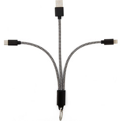 Καλώδιο 3-σε-1 Φόρτισης Μπρελόκ Charging Keyring Kikkerland US252 - Kikkerland