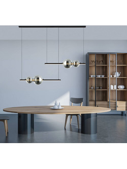 Zambelis Lights Κρεμαστό Φωτιστικό Οροφής Ράγα Μονόφωτο LED με Θερμό Λευκό Φως Μαύρο 22234