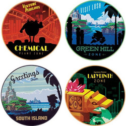 SONIC - 4 Embossed Metal Coasters