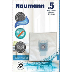 Naumann Type G All Σακούλες Σκούπας 5τμχ Συμβατές με Σκούπα Bosch / Siemens