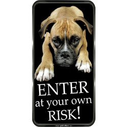 ΠΙΝΑΚΙΔΑ PVC ENTER ΑΤ YOUR OWN RISK 150Χ310ΜΜ