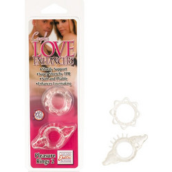 CalExotics Couples Love Enhancers Σετ Ελαστικά Δαχτυλίδια Πέους Σιλικόνης Διαφανή 2τμχ
