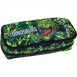 Back Me UP T-Rex Κασετίνα με 2 Θήκες Πράσινη 357-13141