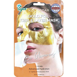 Kocostar Premium Gold Foil Triple Layer Sheet Μάσκα Προσώπου για Ενυδάτωση με Υαλουρονικό 25ml