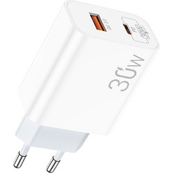 Lamtech Φορτιστής Χωρίς Καλώδιο με Θύρα USB-A & USB-C 30W Power Delivery & Quick Charge 3.0 White