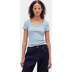 Modern Rib Scoop Crop Μπλούζα New england sky blue